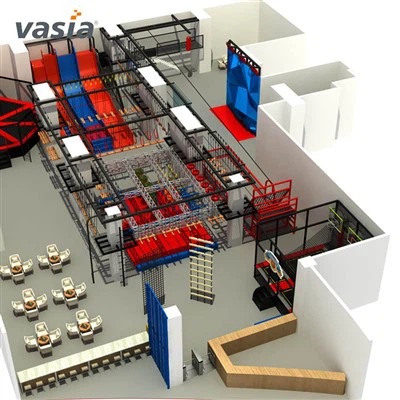 Privlačna otroška ninja šola z igro plezanja