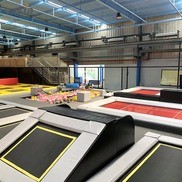 Large Trampoline Park with Basketball Zone